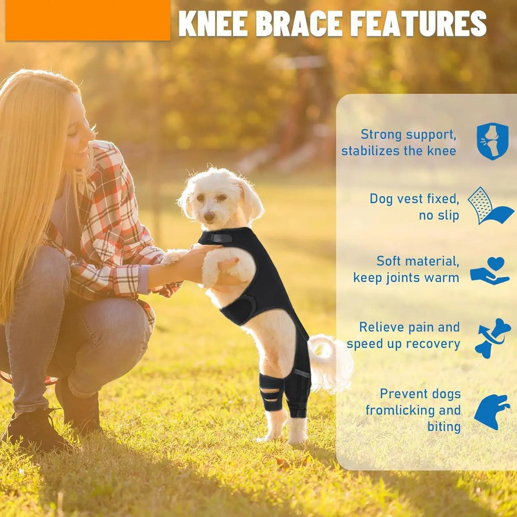 Adjustable Dog Rear Leg Brace with 4 Metal Stabilizers Dog Leg Brace Nixie