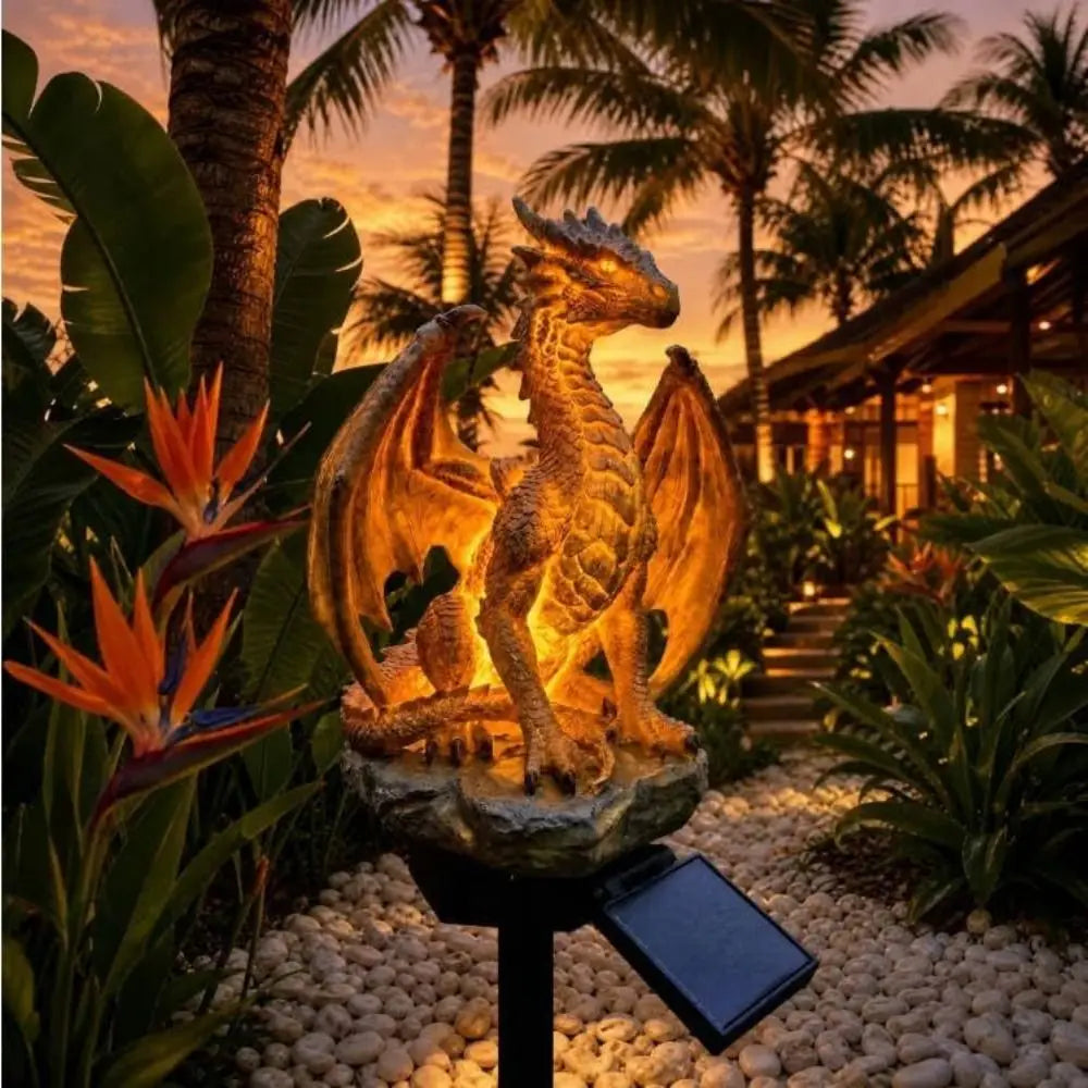 Dragon Solar Garden Stake Light – Warm Glow & Weatherproof Solar Garden Light Nixie