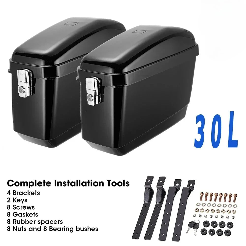 KEMITOUR Hard Motorcycle Saddlebags ABS Side Bags 22L–30L Motorcycle Saddlebags Nixie 30L Upgraded Lock