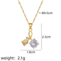 Rose Pendant Necklace Women | Gold Stainless Steel Clavicle Chain Pendant Necklace Nixie XL2607-019