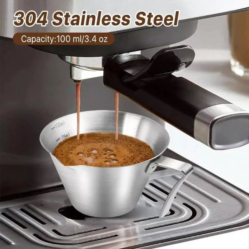 304 Stainless Steel Espresso Measuring Cup with Scale Mark Espresso Measuring Cup Nixie