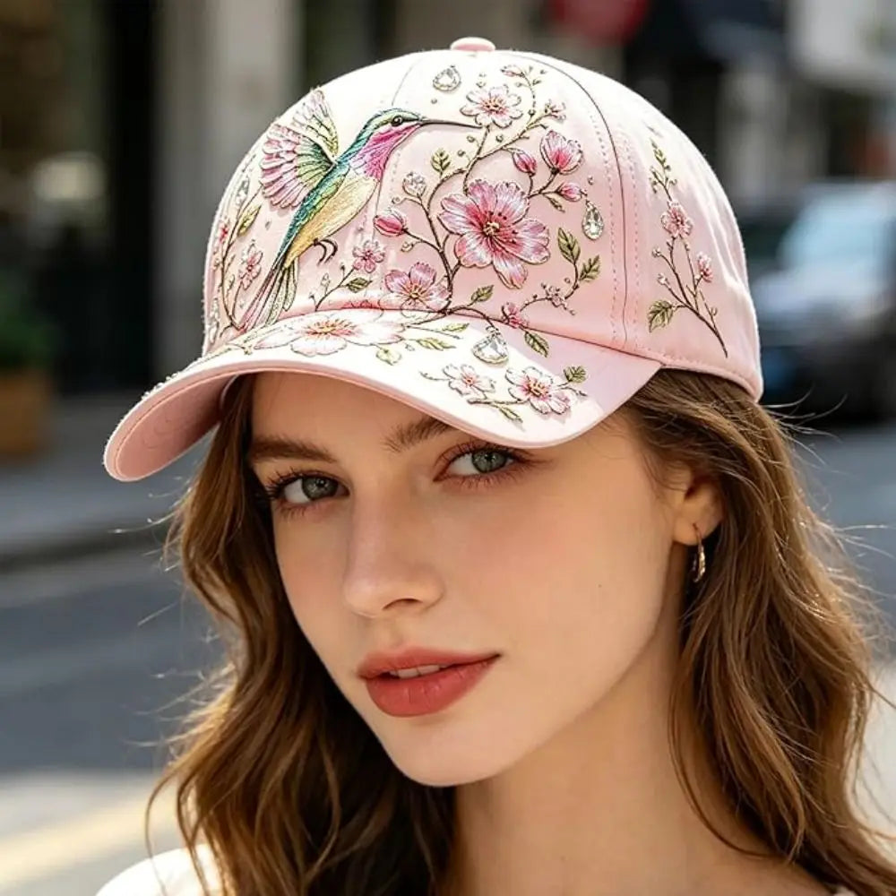 Breathable Garden Baseball Cap – Floral Embroidery Adjustable Hat Embroidered Baseball Cap Nixie