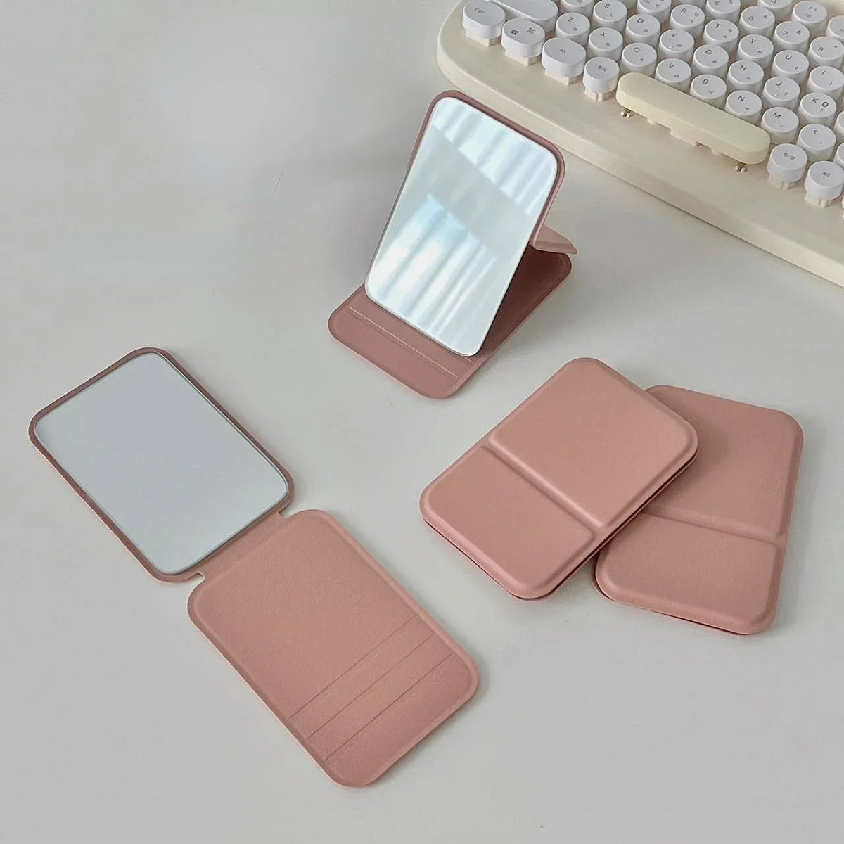 Foldable PU Leather Compact Pocket Makeup Mirror | Nixie