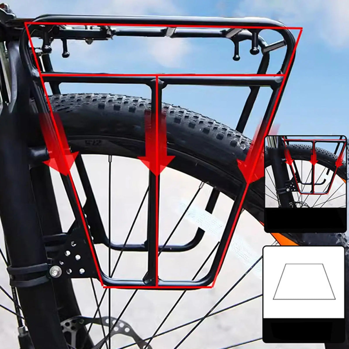 Heavy Duty Steel Front Bike Rack – 25kg Mountain & Road Cargo Front Bike Rack Nixie