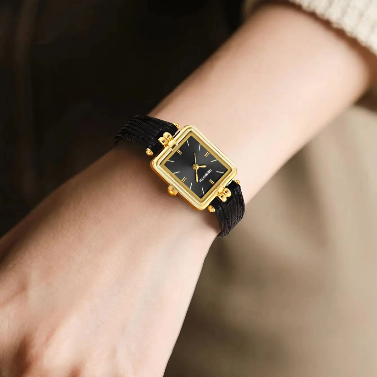 REBIRTH Roman Scale Quartz Watch | Leather Band Minimalist Quartz Wrist Watch Nixie
