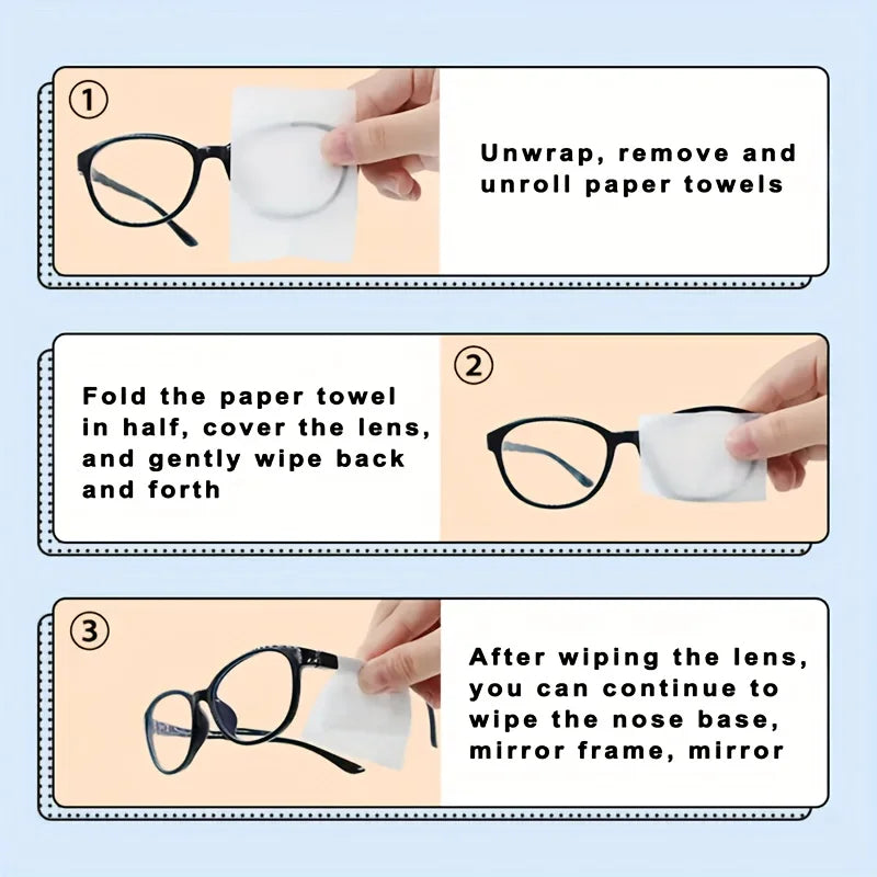 100 Disposable Lens Cleaning Wipes Anti-Fog for Glasses & Screens Lens Cleaning Wipes Nixie