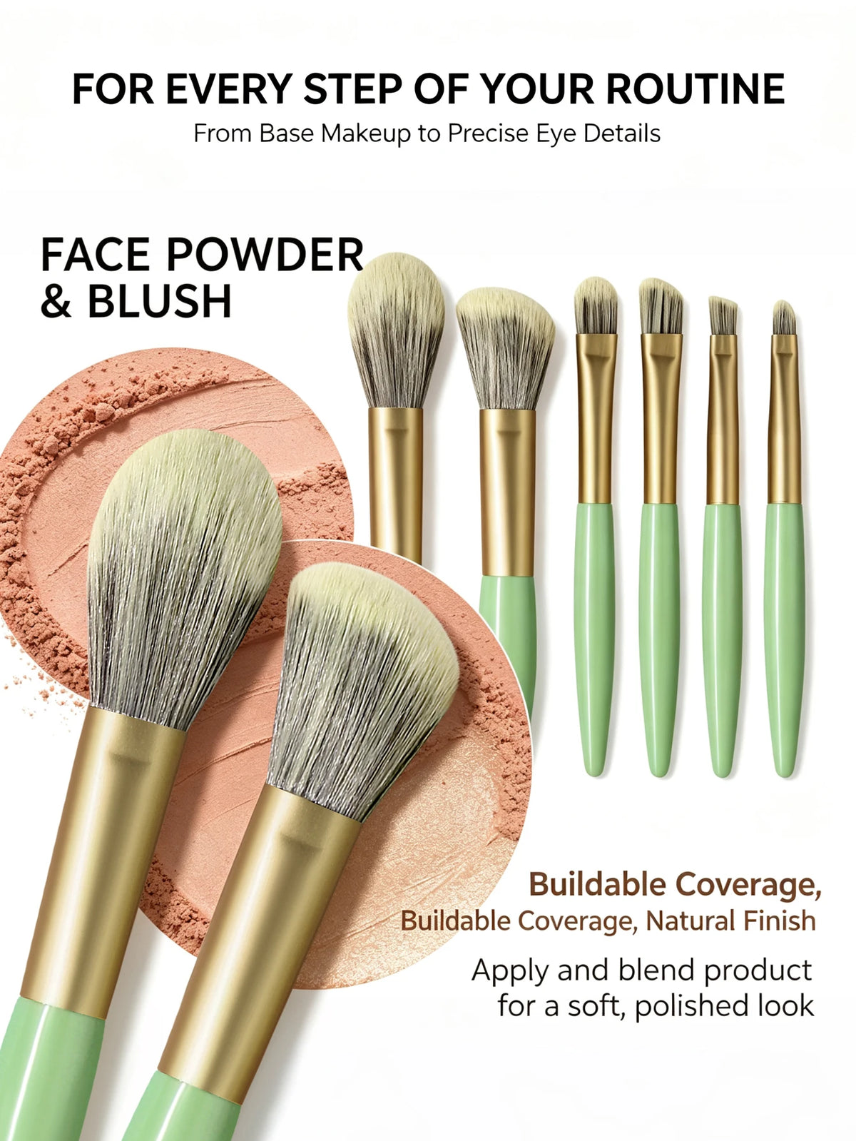 Mini Makeup Brush Set – 8-Piece Portable Travel Kit Makeup Brush Set Nixie