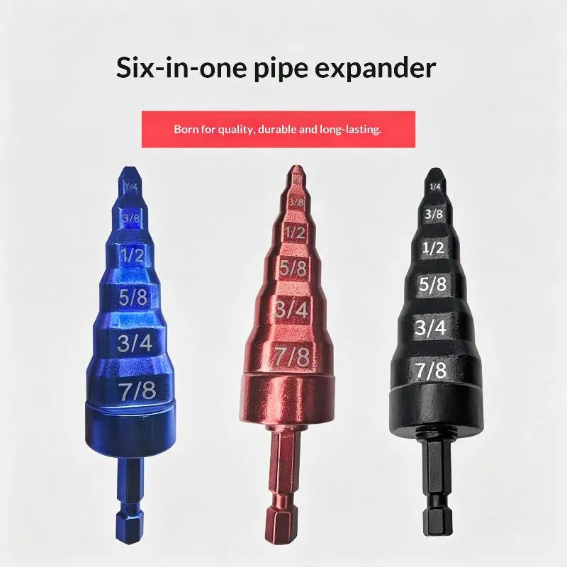 6-in-1 Copper Pipe Expander Swaging Drill Bit Set – HVAC