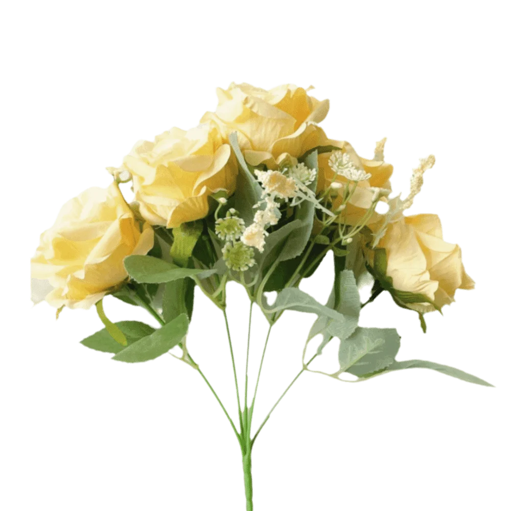 5-Head Silk Artificial Hydrangea Flowers – Wedding & Home Décor