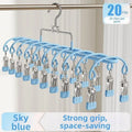 20-Clip Stainless Steel Windproof Clothes Drying Rack Hanger Clothes Drying Rack Nixie C