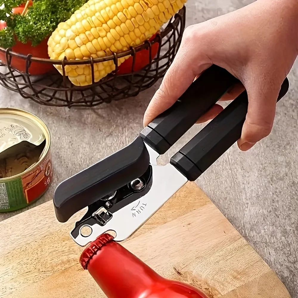 Heavy-Duty Manual Can & Bottle Opener – Non-Slip Stainless Manual Can Opener Nixie