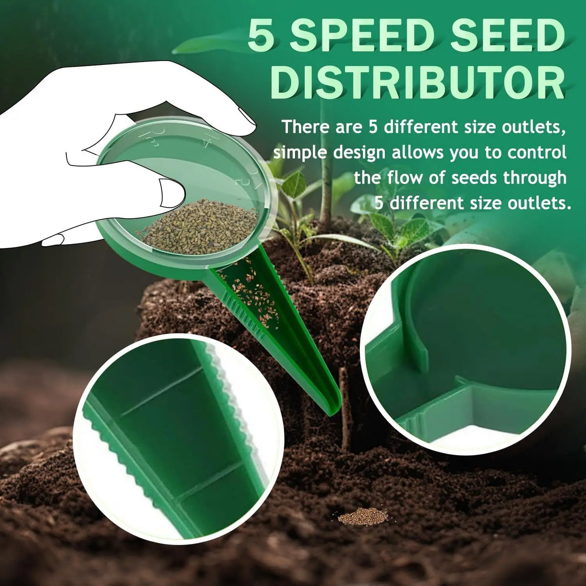 Mini Adjustable Manual Seed Planter – Handheld Garden Seeder Garden Seed Planter Nixie