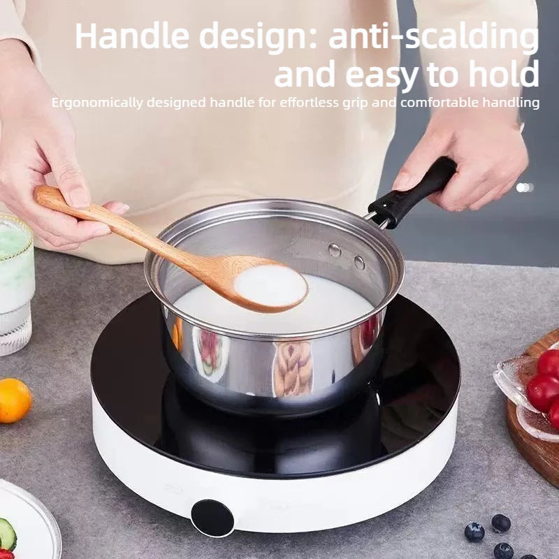3-Piece Stainless Steel Non-Stick Pot Set with Glass Lids Cookware Pot Set Nixie