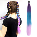 26" Synthetic Ponytail Extension Ombre Pink Purple Blue | Kanekalon Ponytail Hair Extension Nixie 85-1 strip 26inches