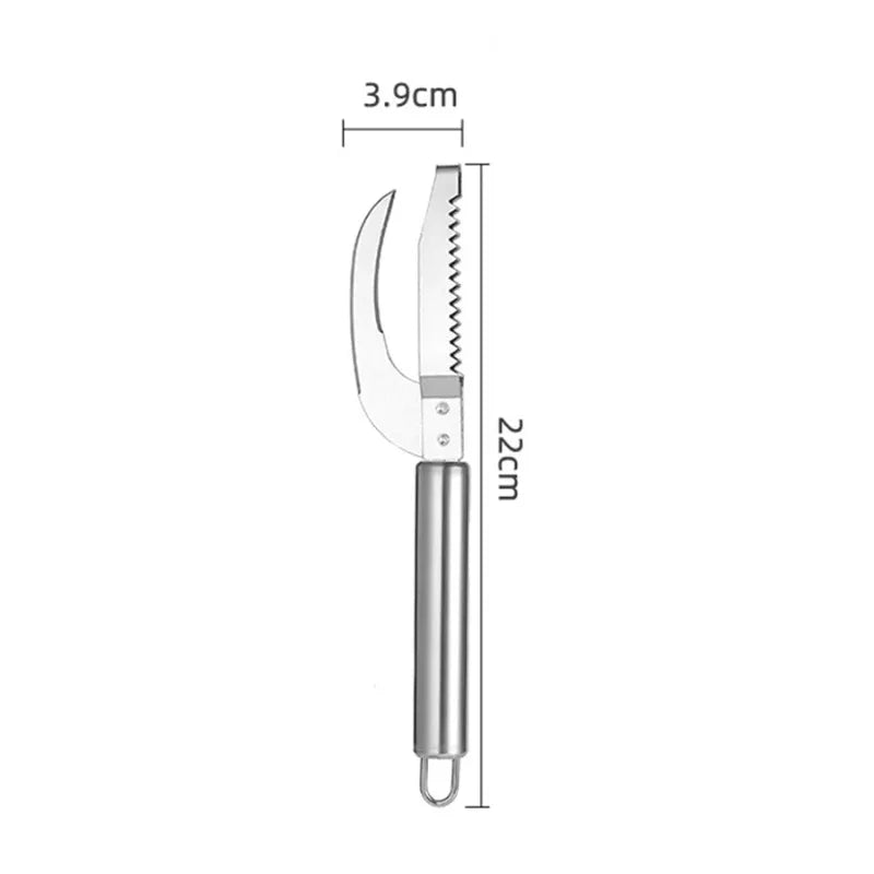 2-in-1 Stainless Steel Fish Scaler & Cutter Kitchen Tool Fish Cleaning Tool Nixie