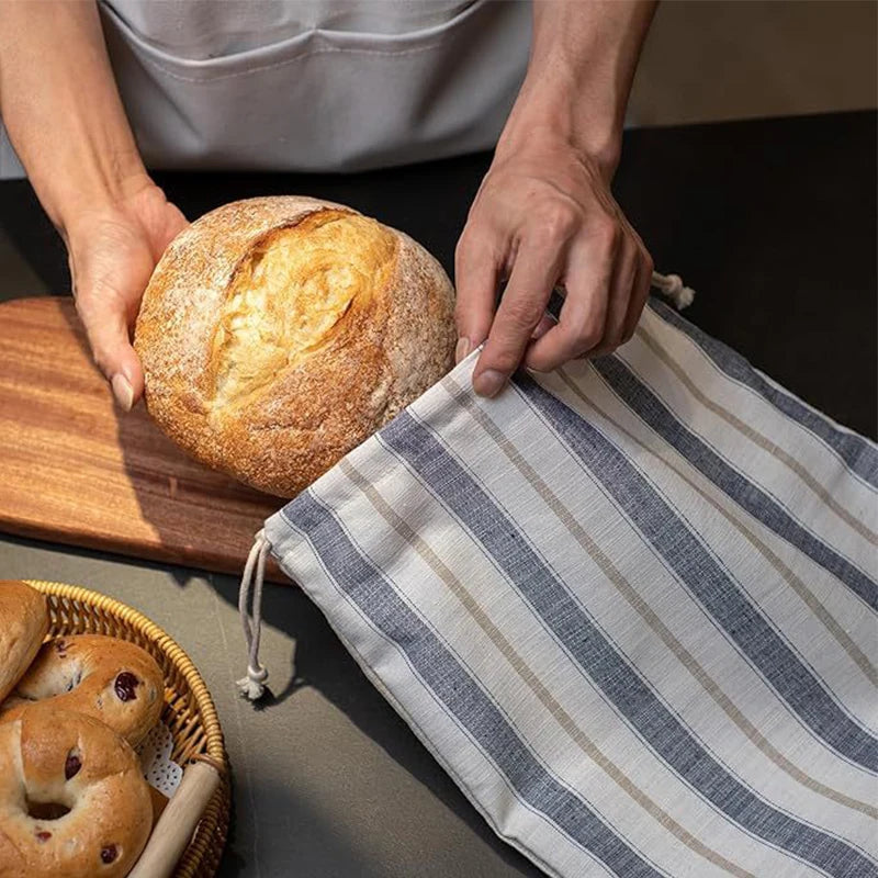 Reusable Linen Beeswax Bread Bags with Sourdough Proofing Cover Bread Storage Bag Nixie