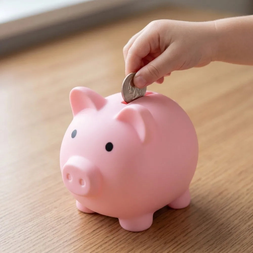 Cute Cartoon Piggy Bank for Kids – Vinyl Coin Money Box Kids Piggy Bank Nixie