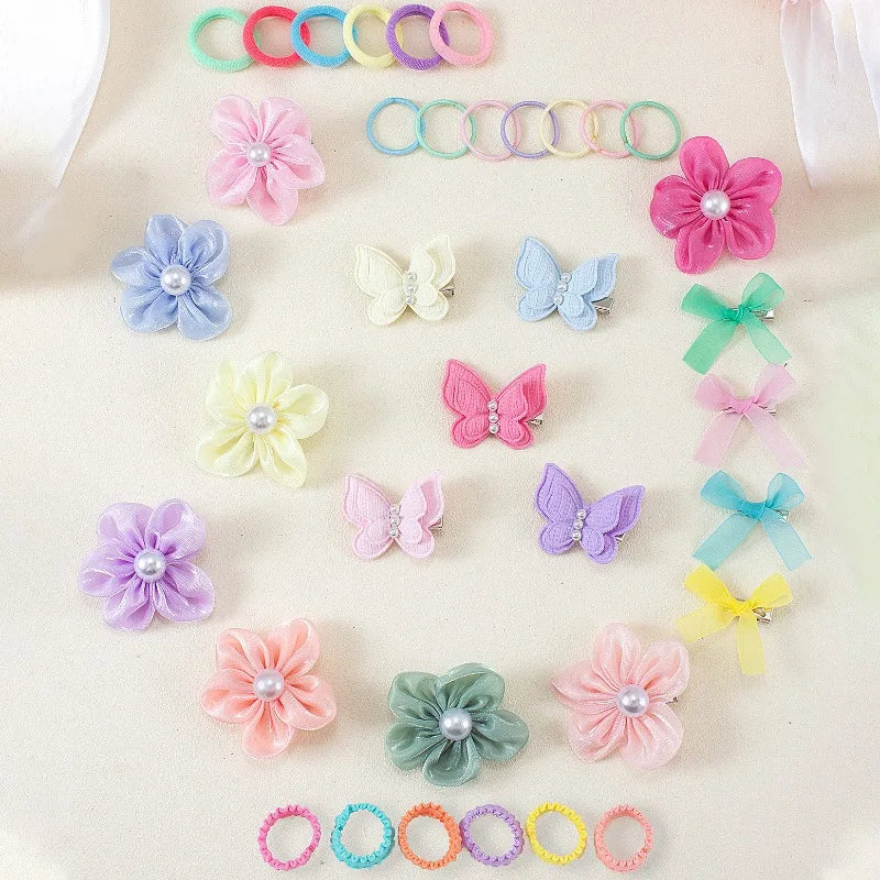134-Piece Bow Hair Clips, Hairbands & Ponytail Holders Set