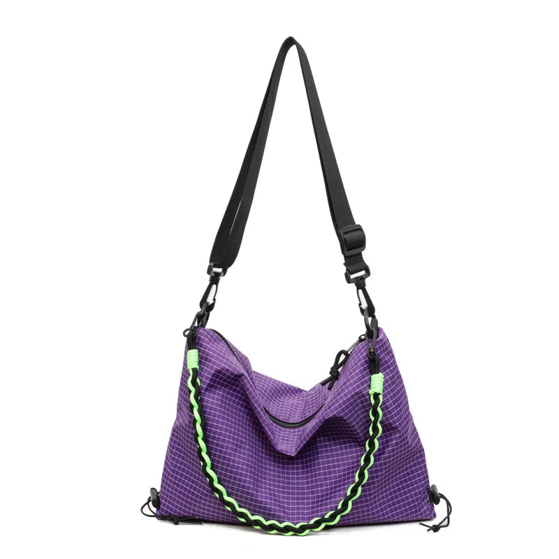 Women's Plaid Dumpling Crossbody Bag – Large Canvas Shoulder Bag