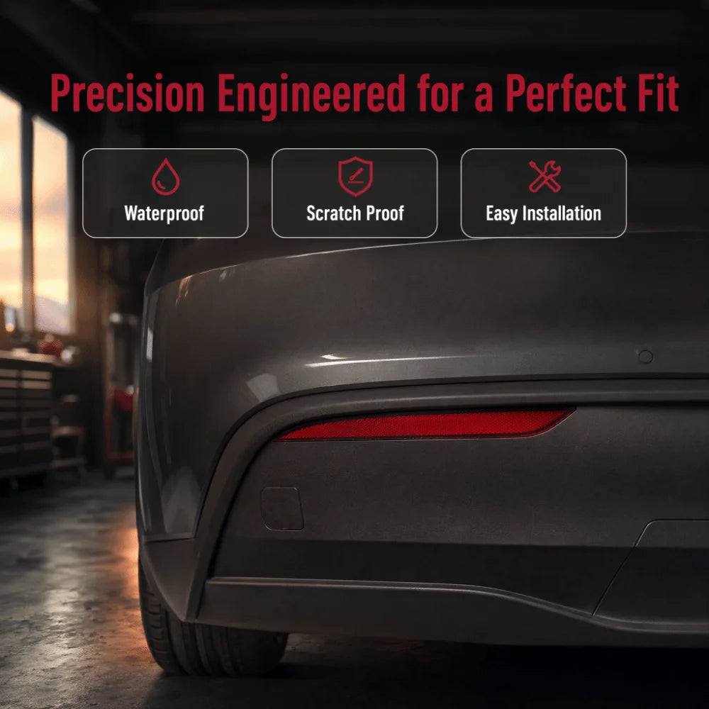 Tesla Model Y 2020-2023 Red Rear Bumper Reflector ABS Bumper Reflector Nixie