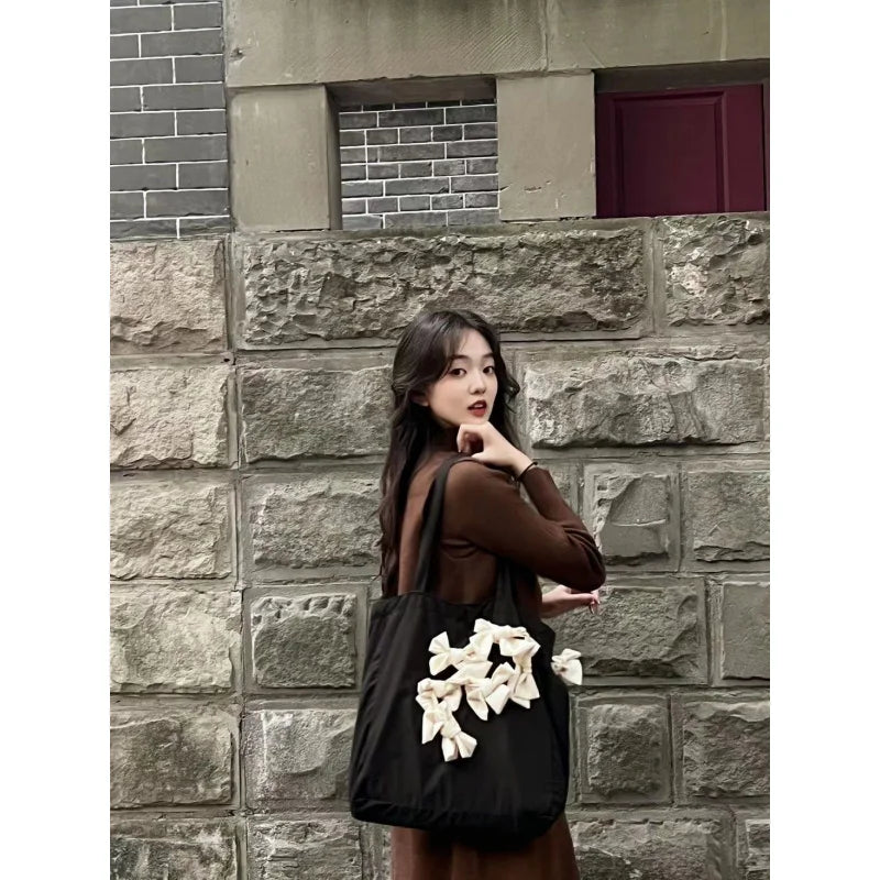 Large Bowknot Bucket Handbag for Women – Casual Travel Bag Women's Handbag Nixie
