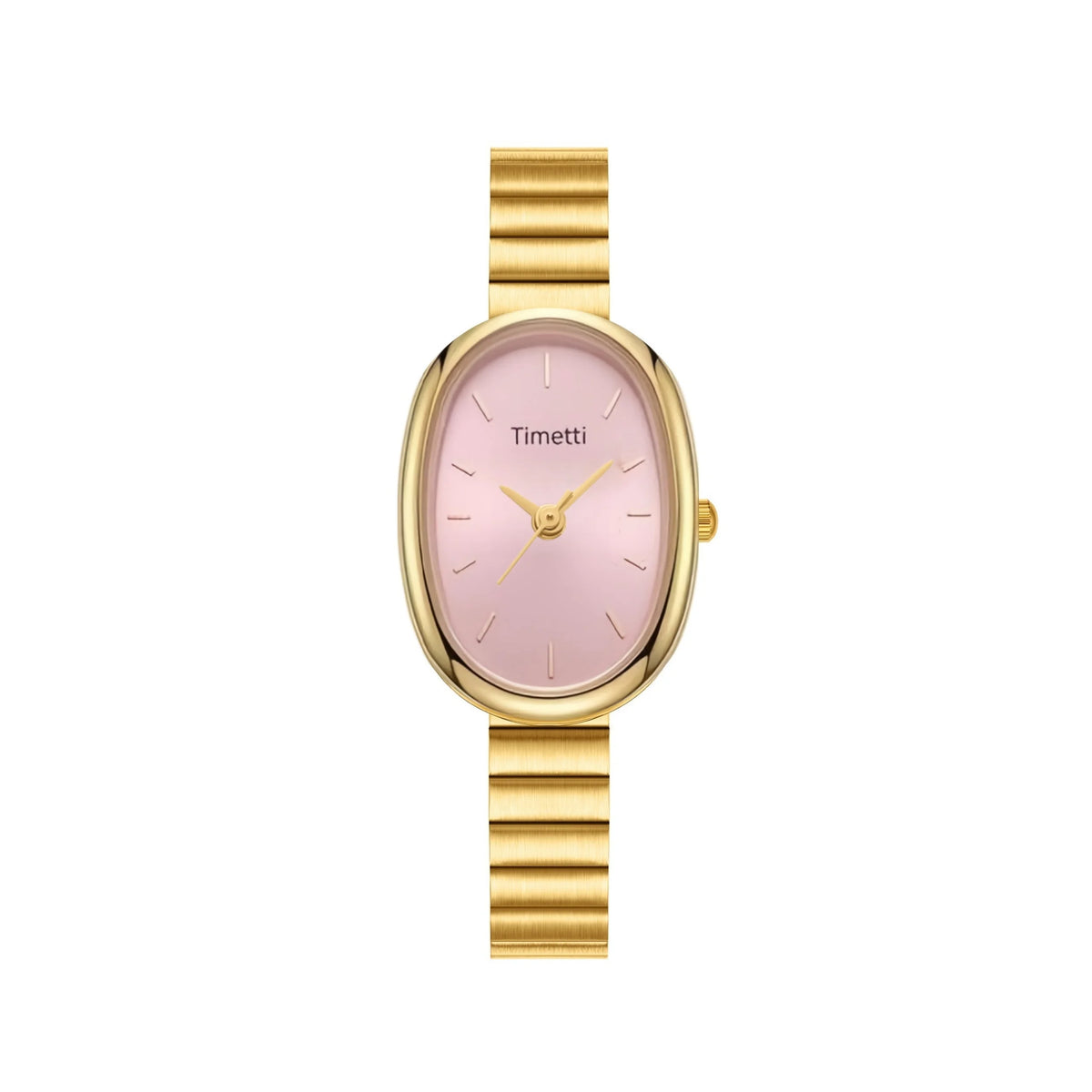 Timetti Oval Minimalist Quartz Watch – Light Luxury Style Quartz Fashion Watch Nixie Pink