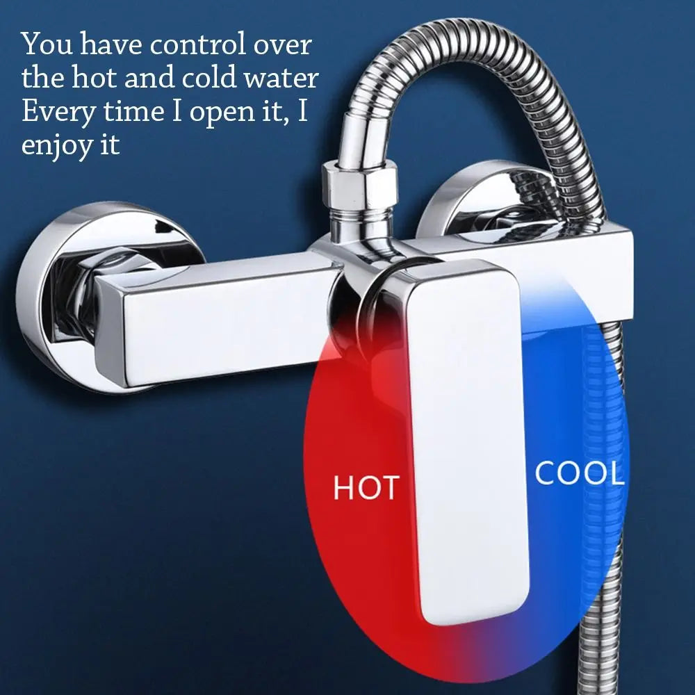 Chrome Alloy Shower Faucet G1/2 Hot Cold Wall Mount Tub Mixer Shower Faucet Nixie
