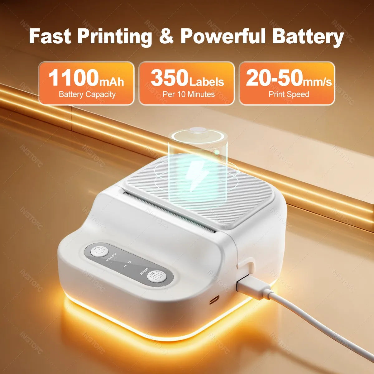 INSTOFC P21 Portable Bluetooth Thermal Label Maker – Inkless