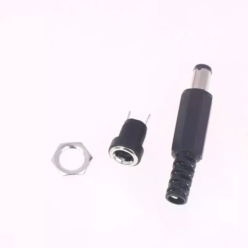 5 Pairs DC 5.5×2.1mm Male Plug & Female Panel Mount Connector DC Power Connector Nixie