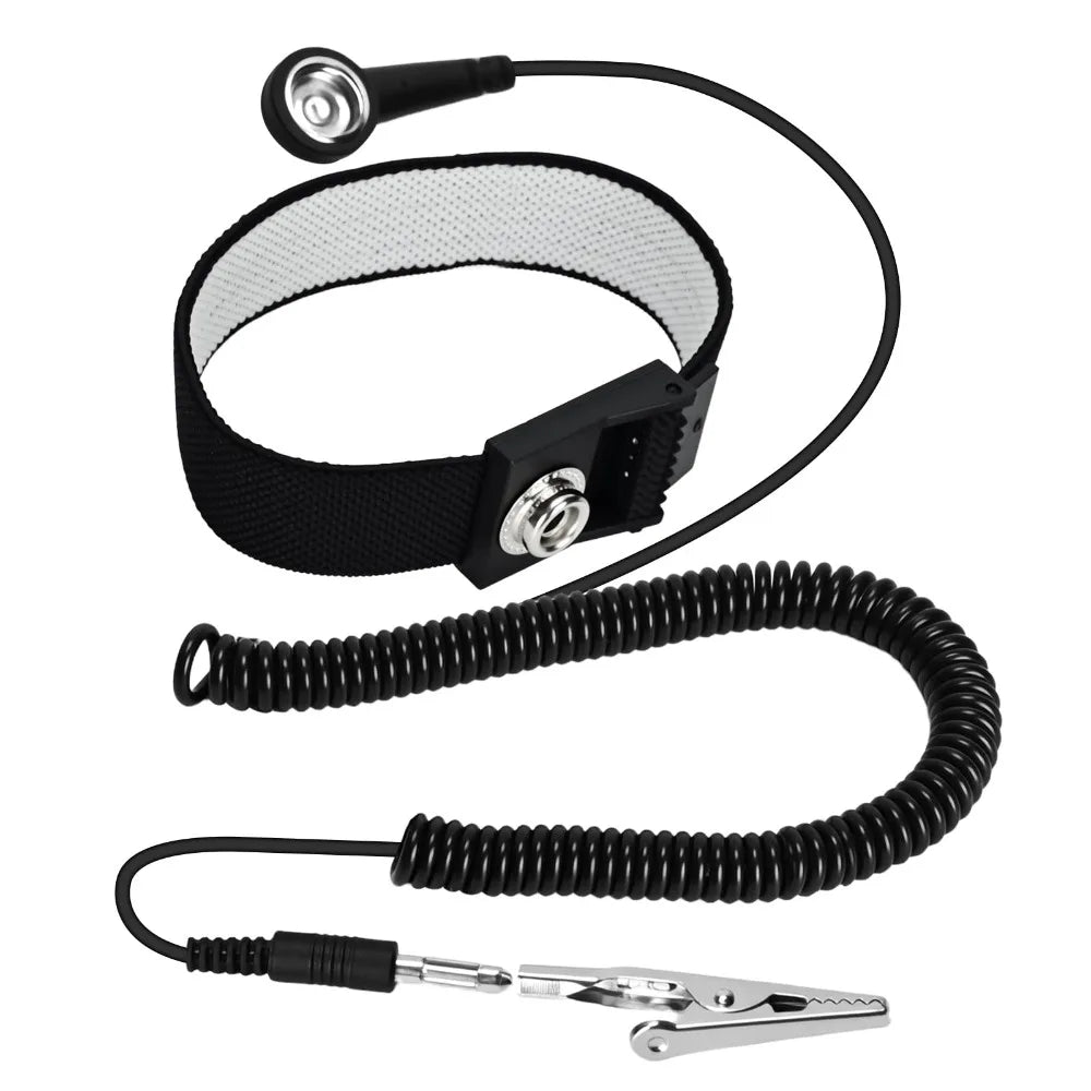 ESD Anti-Static Wrist Strap with Alligator Clip — PC Building ESD Grounding Strap Nixie Brown