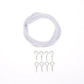 White PVC Steel Curtain Spring Wire with Hooks – 2/3/5/6m Curtain Wire Set Nixie 2 Meters Set