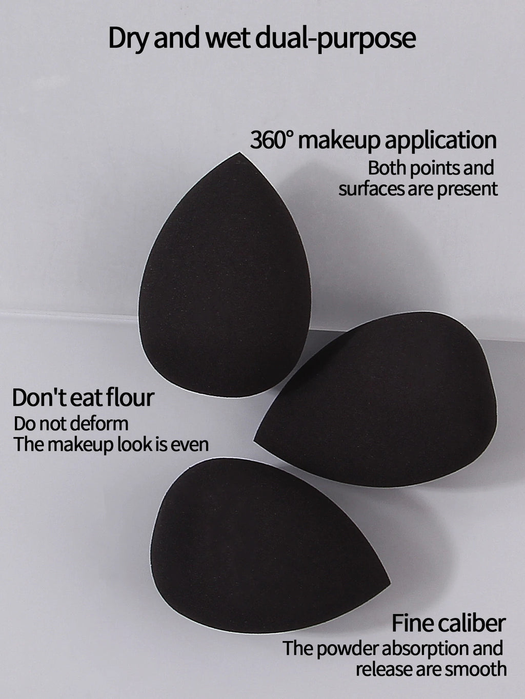 12-Piece Black Beauty Egg Makeup Sponge Set – Dry & Wet Makeup Sponge Set Nixie