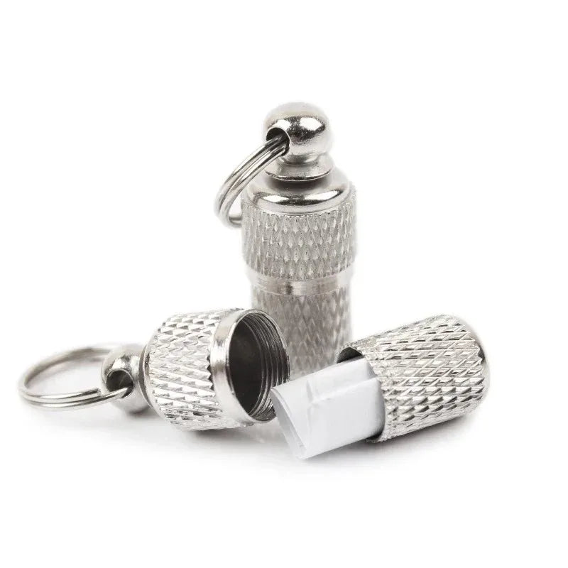 Pet ID Tag Mini Metal Collar Storage Tube – Anti-Loss Tag