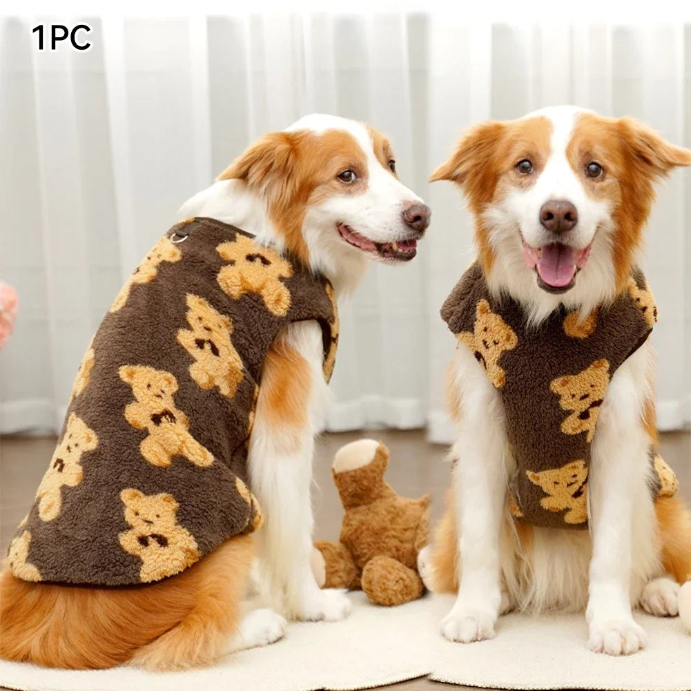 Pet Winter Flannel Pajamas Dog Cat Coat M–7XL | 2.5–35kg Pet Winter Coat Nixie Brown Bear 5XL(15-20kg)