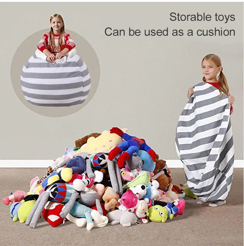 Large Capacity Toy Storage Bean Bag Basket Canvas Organizer Toy Storage Basket Nixie