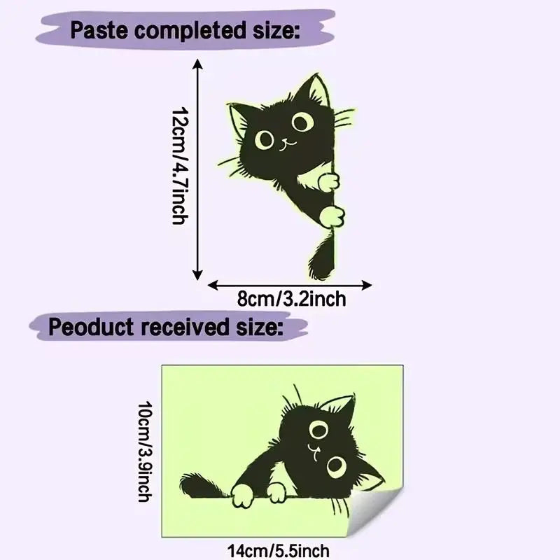 Glow-in-the-Dark Cat Wall Decals – Self-Adhesive PVC Stickers Wall Decal Stickers Nixie