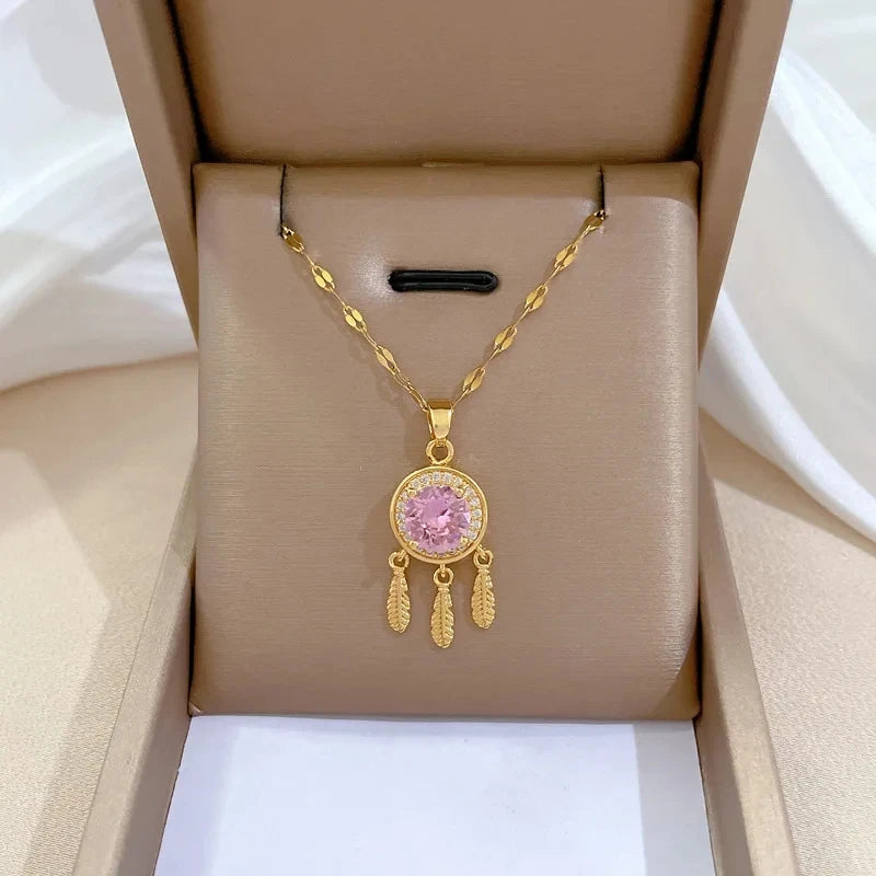 Luxury Tassel Pendant Gold Choker Necklace – Stainless Steel Pendant Choker Necklace Nixie