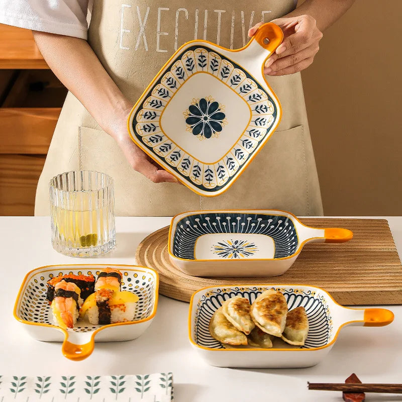 Nordic Ceramic Bowl & Dish Set – Baking Tray & Dumpling Plate