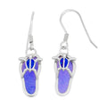 Silver-Plated Rose Red Simulated Opal Drop Earrings Gift Drop Earrings Nixie Blue