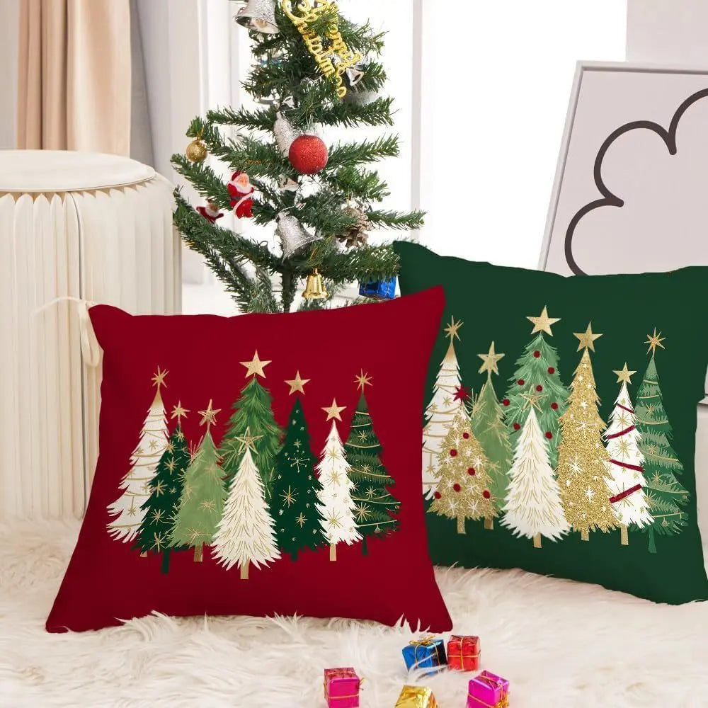 Christmas Tree Pillow Cover – Festive Xmas Cushion Cover