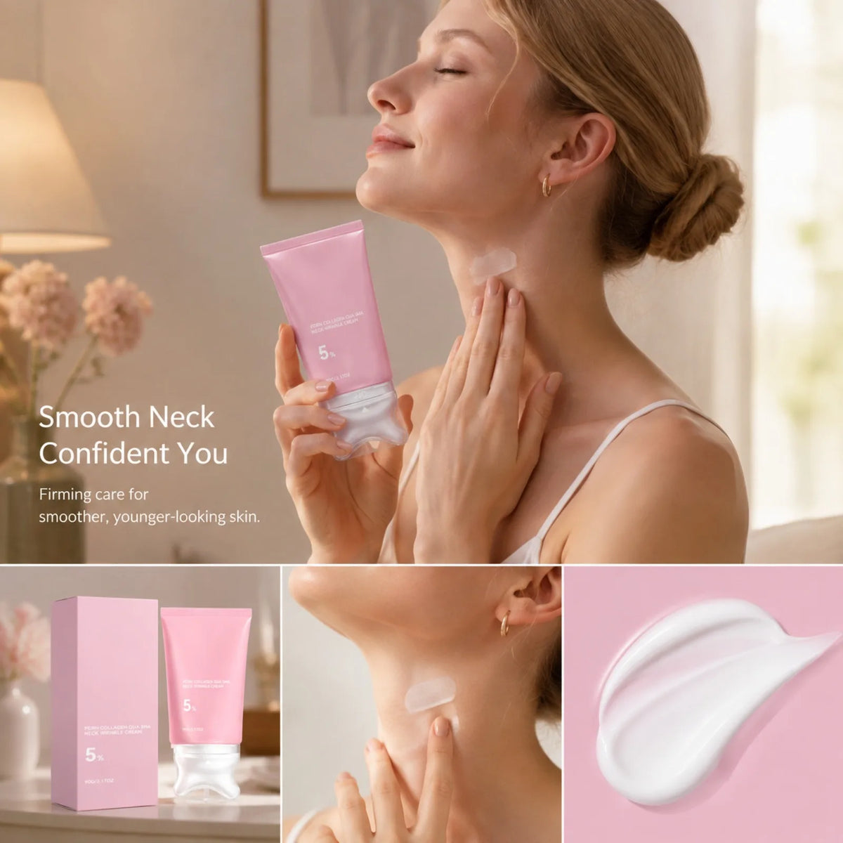 PDRN Collagen Gua Sha Neck Cream – Firming & Hydrating 90g Neck Firming Cream Nixie