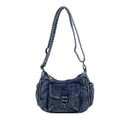 Korean Minimalist Denim Crossbody Crescent Bag for Women Denim Crossbody Bag Nixie BB-1382Light Blue