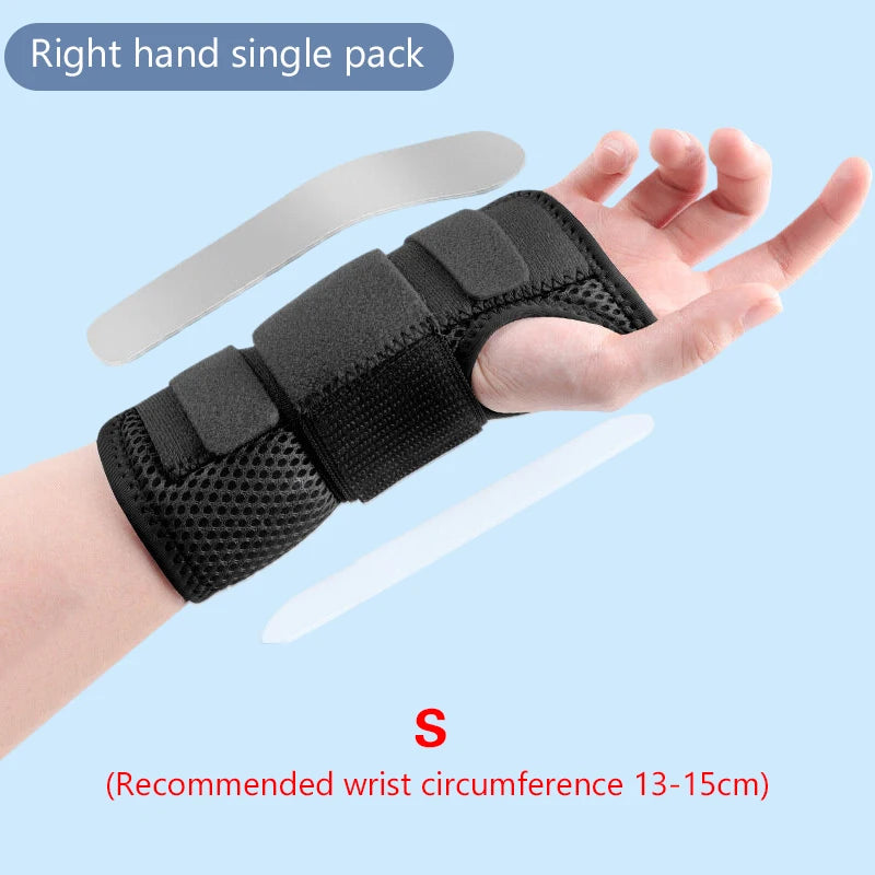 Adjustable Wrist Brace Dual Aluminum Splint – Right & Left Wrist Brace Splint Nixie black-right-S