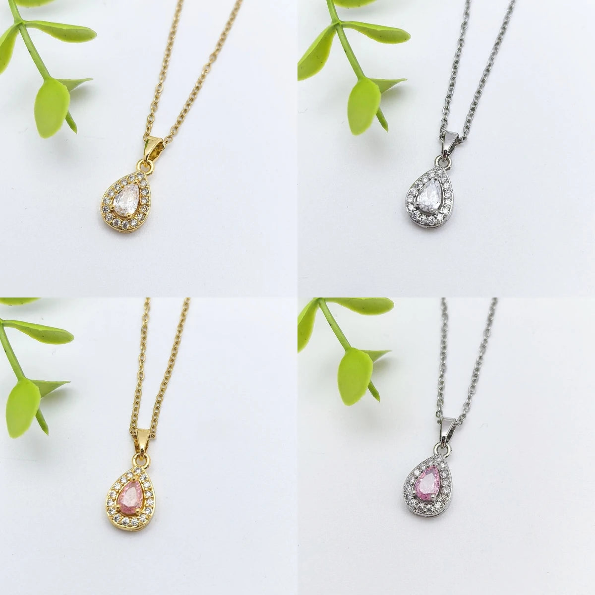 Waterdrop Pendant Necklace | Stainless Steel Clavicle Chain Pendant Necklace Nixie