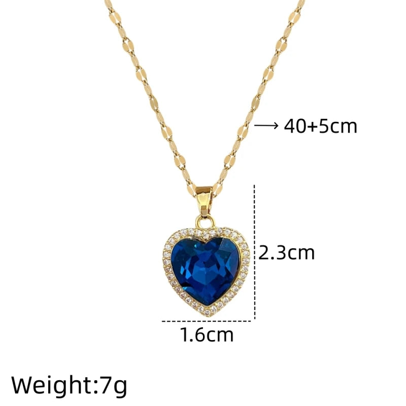Heart Pendant Necklace Gold Stainless Steel Choker for Women Pendant Necklace Nixie