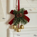 Christmas Jingle Bell Door Hanger – Velvet Bow & Pine Cone Ornament Christmas Door Ornament Nixie 3