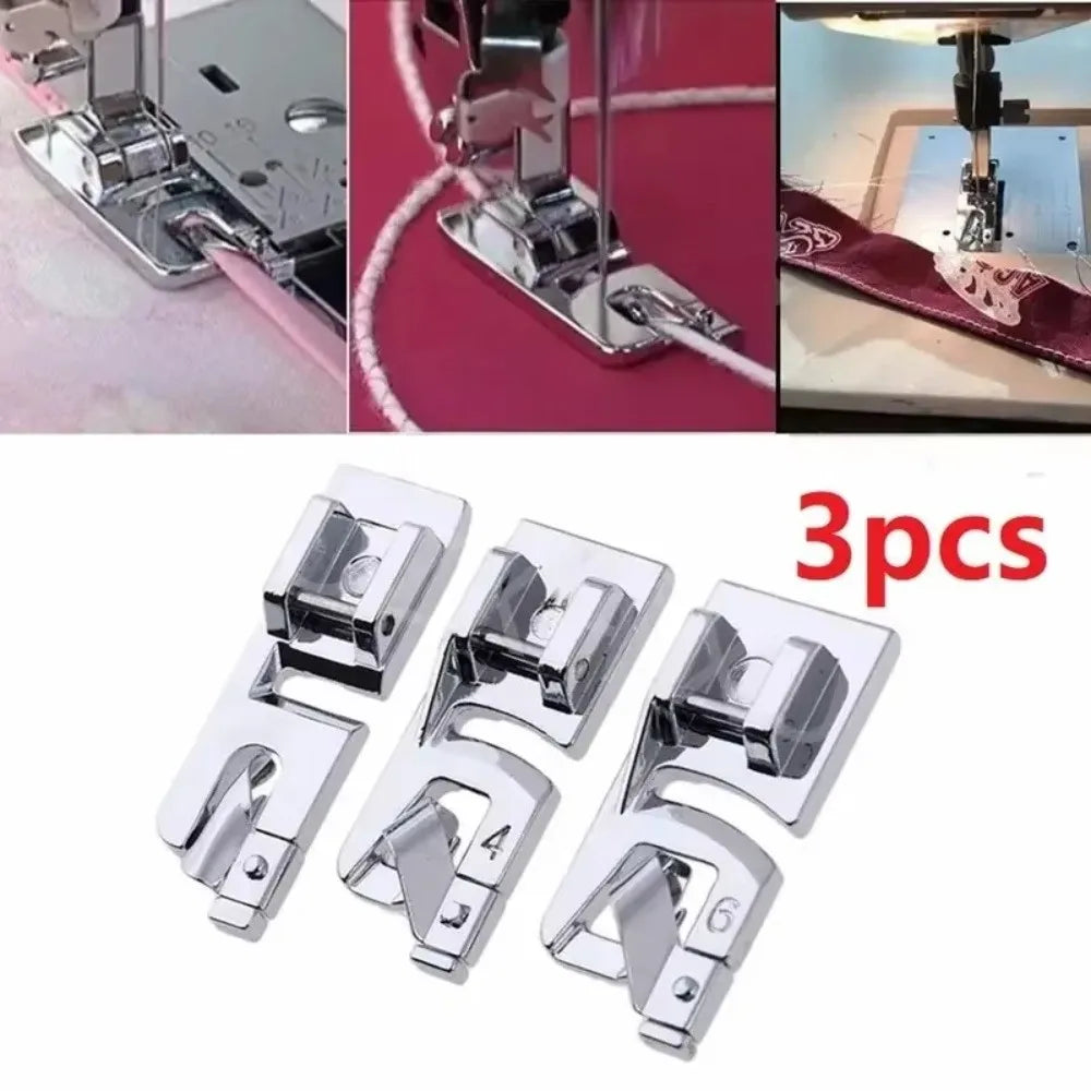 3mm 4mm 6mm Rolled Hem Presser Foot Set – Stainless Steel Presser Foot Set Nixie