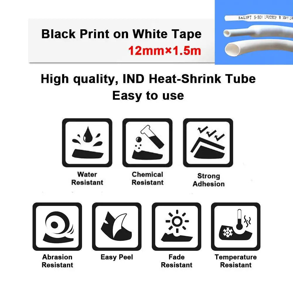 Heat Shrink Tube Labels for Brother HSe P-Touch Label Makers Label Maker Cartridge Nixie