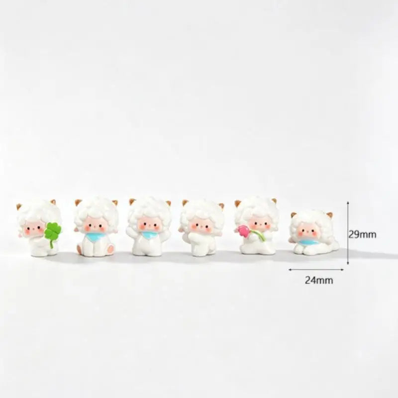 Miniature Sheep Lamb Resin Figurines Fairy Garden Ornaments 5/6Pcs Resin Figurine Set Nixie