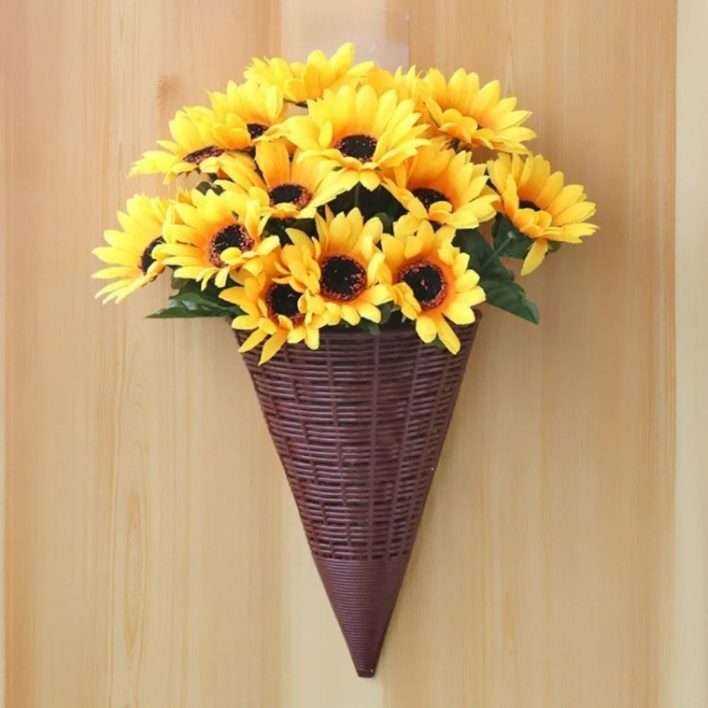 Fan-Shaped Hanging Flower Basket | Rattan-Style Wall Décor Hanging Flower Basket Nixie